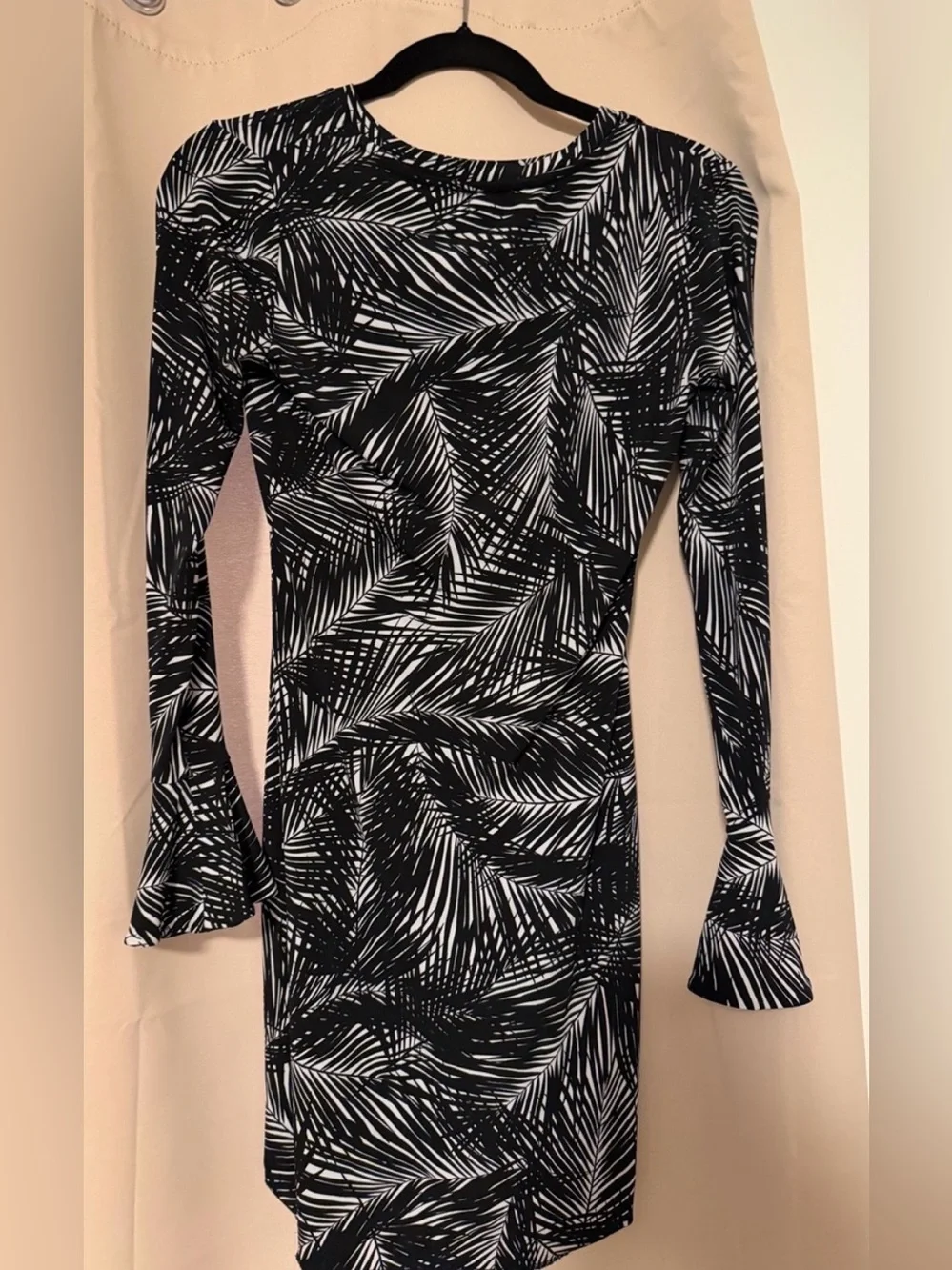 MICHAEL Michael Kors Palm Print Bell Sleeve Dress Petite P